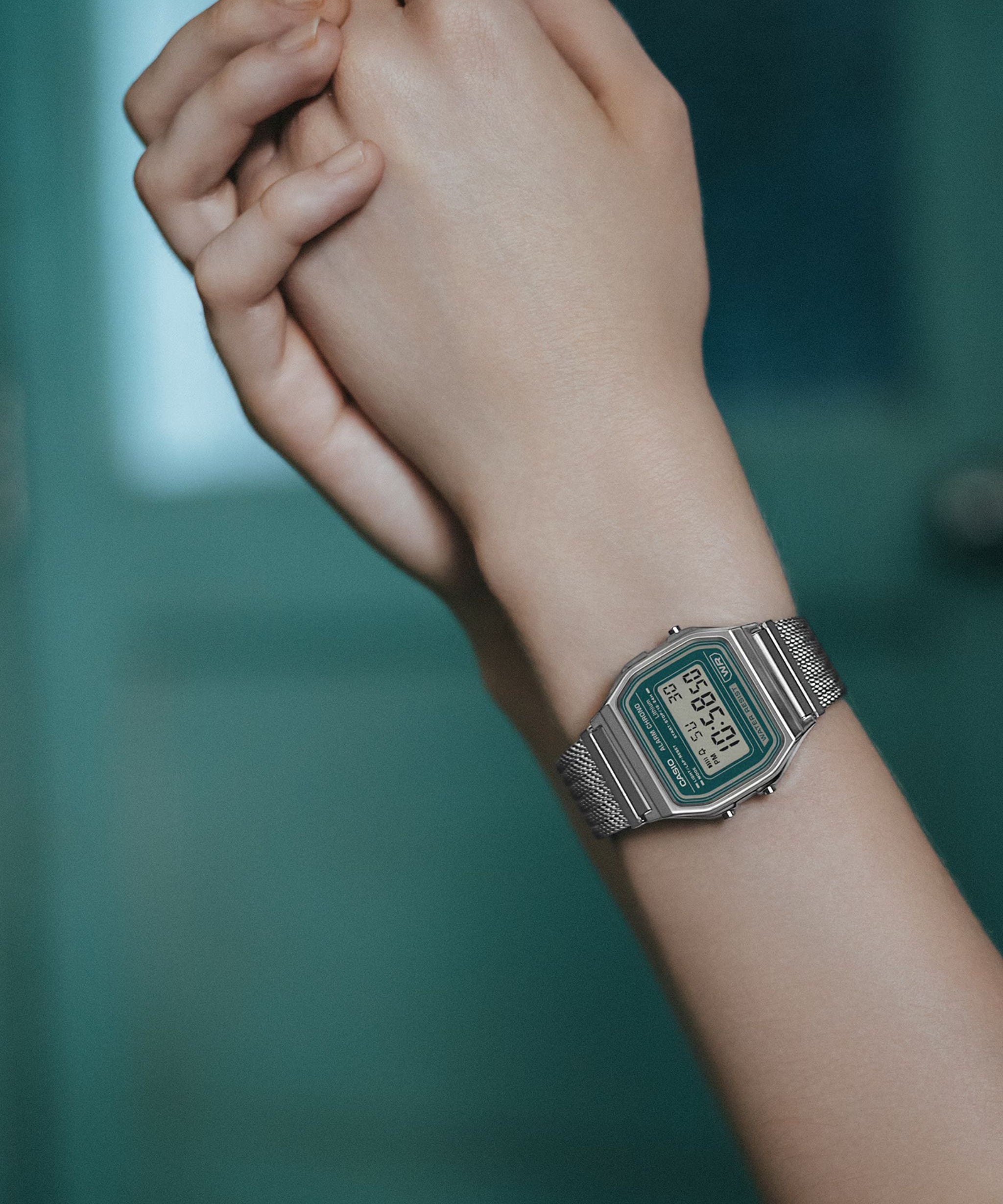 Casio Vintage Digital Verde Acero 33,2 mm | A158WEM-3