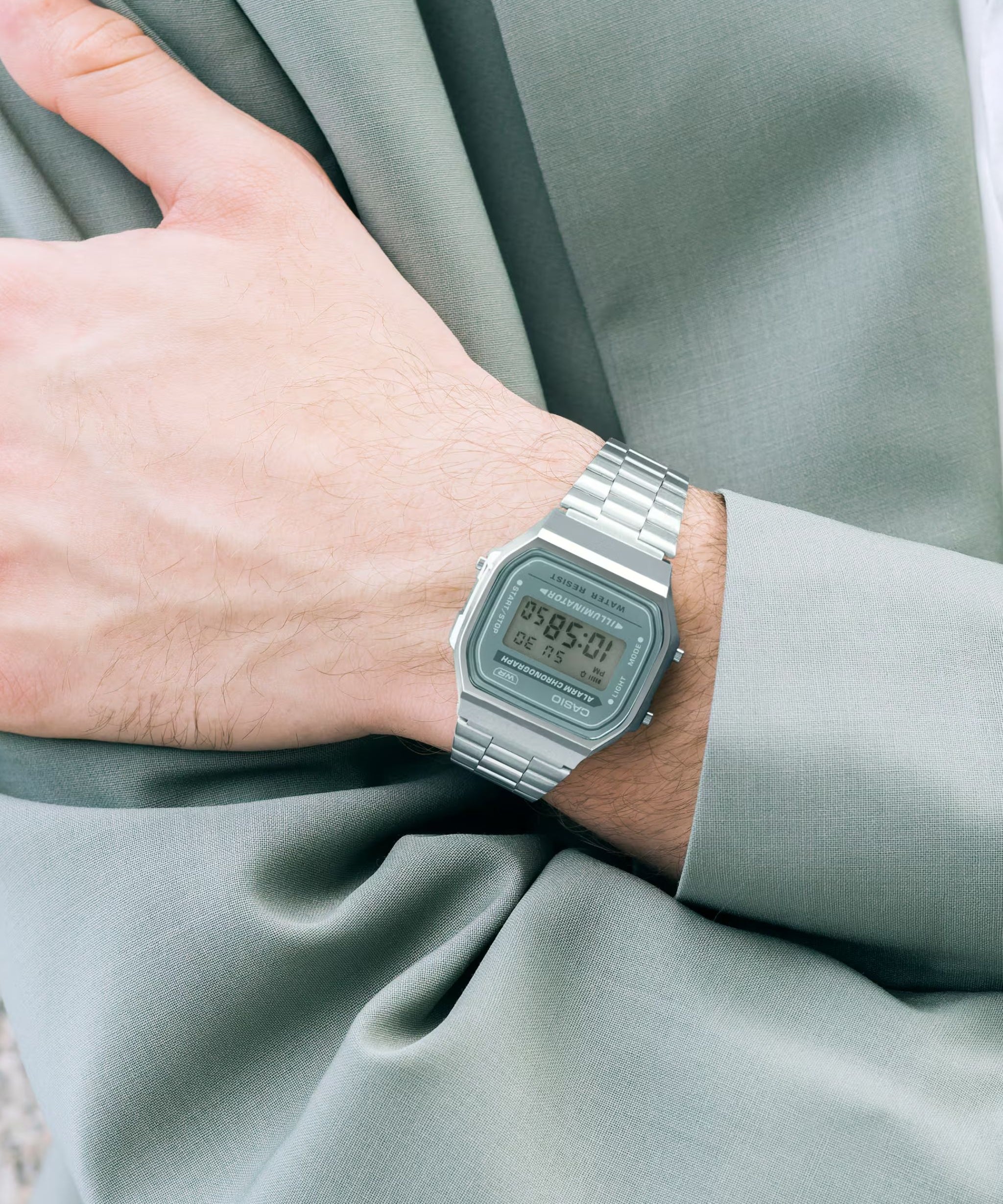 Casio Vintage A168 Digital Verde 36,3 mm | A168WA-3AY