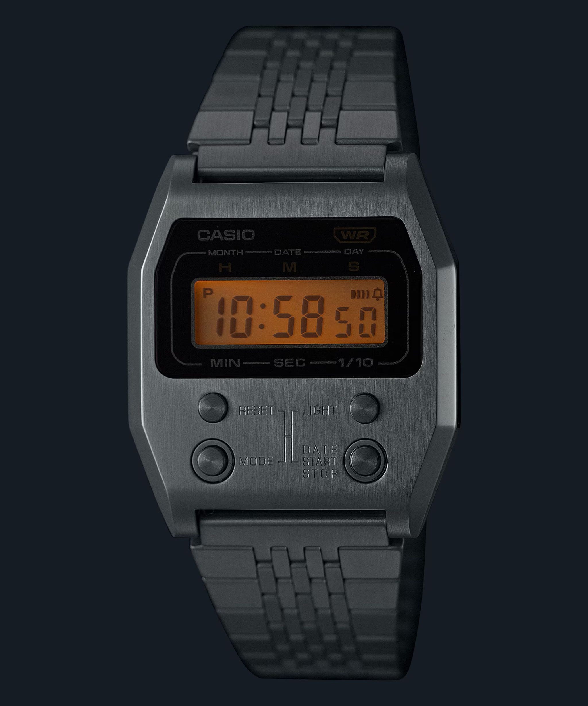 Casio Vintage Edgy Collection A1100 Digital Plateado Acero 35 mm | A1100D-1