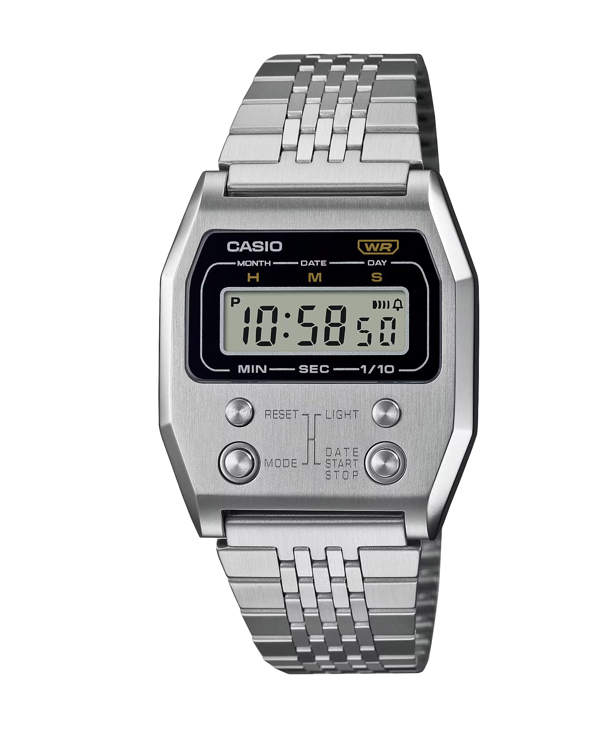 Casio Vintage Edgy Collection A1100 Digital Plateado Acero 35 mm | A1100D-1
