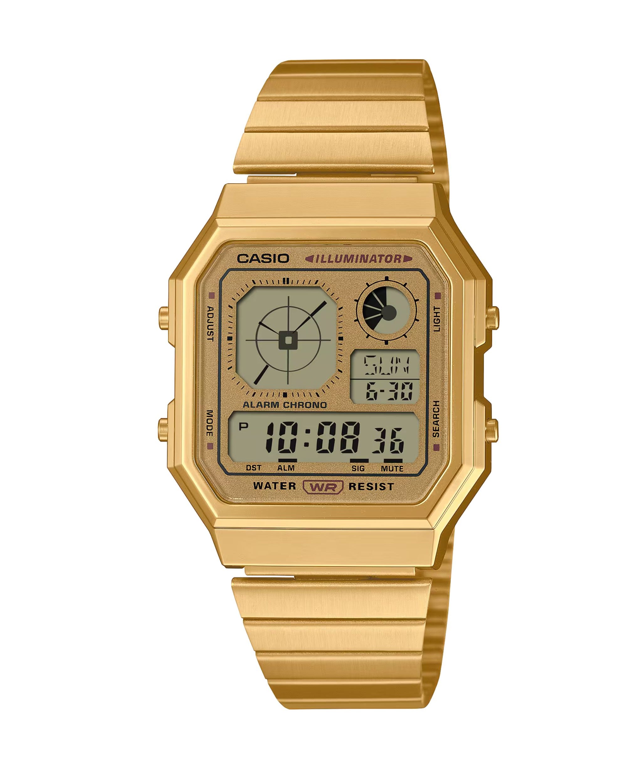 Casio Vintage Edgy Collection A130 Digital Dorado Resina y Acero 33,9 mm | A130WEG-9A