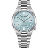 Citizen Tsuyosa de 37 mm con esfera azul, caja de acero y brazalete de acero inoxidable.