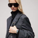 Gucci G-Frame Cuarzo Azul Claro Acero 14x34 mm | 858414 I16F0 8605