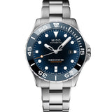 MIDO Ocean Star 600 Chronometer de 43.5 mm con esfera azul, caja de acero y brazalete de acero.