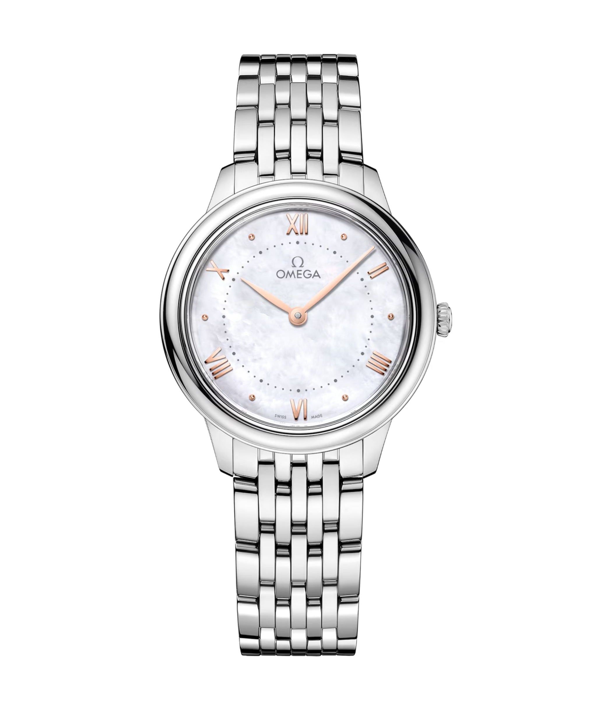 OMEGA De Ville Prestige Cuarzo Blanco Nácar Acero 30 mm | 434.10.30.60.05.001