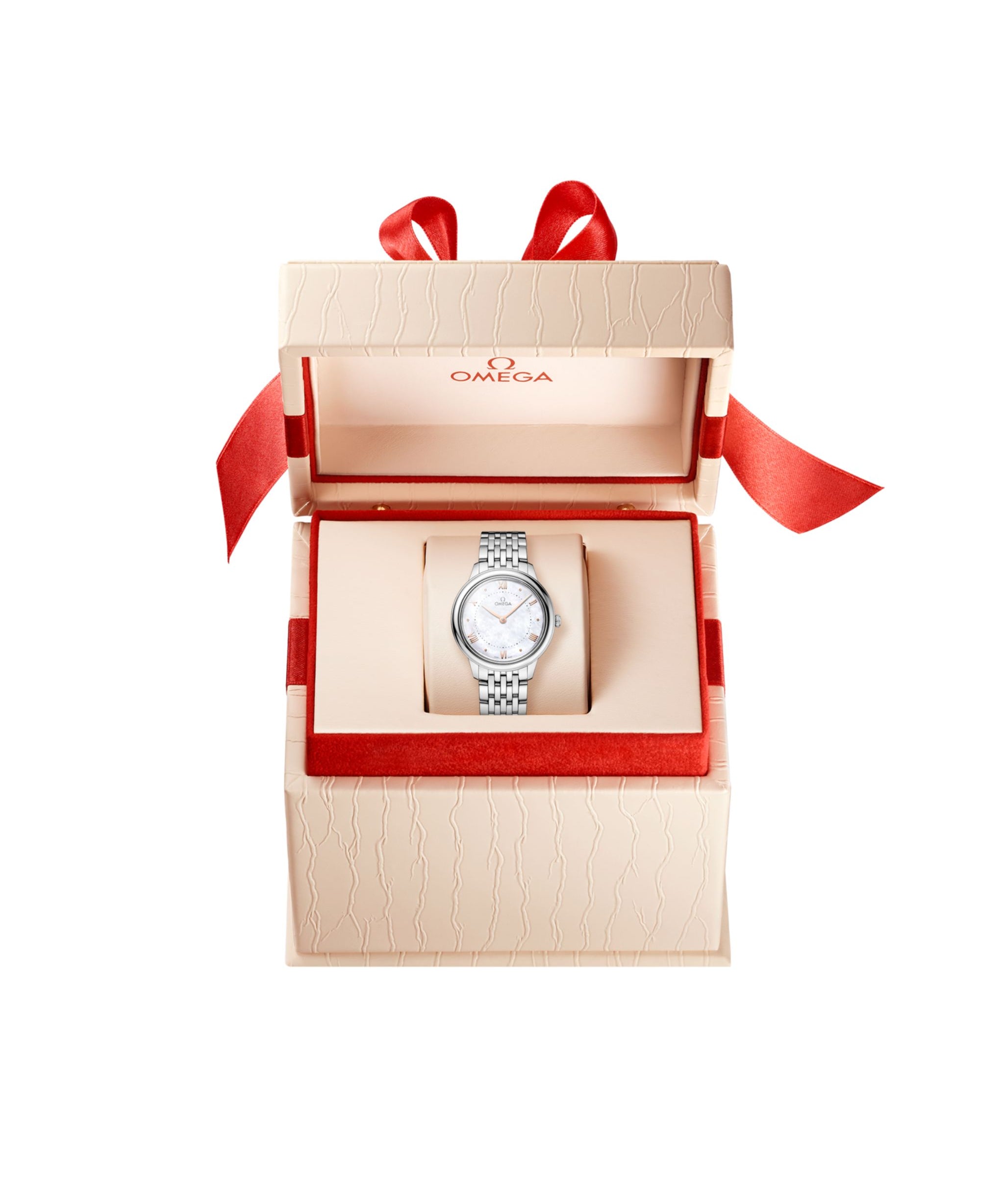 OMEGA De Ville Prestige Cuarzo Blanco Nácar Acero 30 mm | 434.10.30.60.05.001