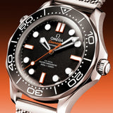 OMEGA Seamaster Diver 300M Negro Acero Brazalete Malla 42 mm | 210.30.42.20.01.018