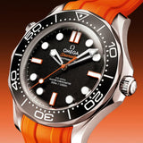 OMEGA Seamaster Diver 300M Negro Acero Correa Naranja 42 mm | 210.32.42.20.01.006