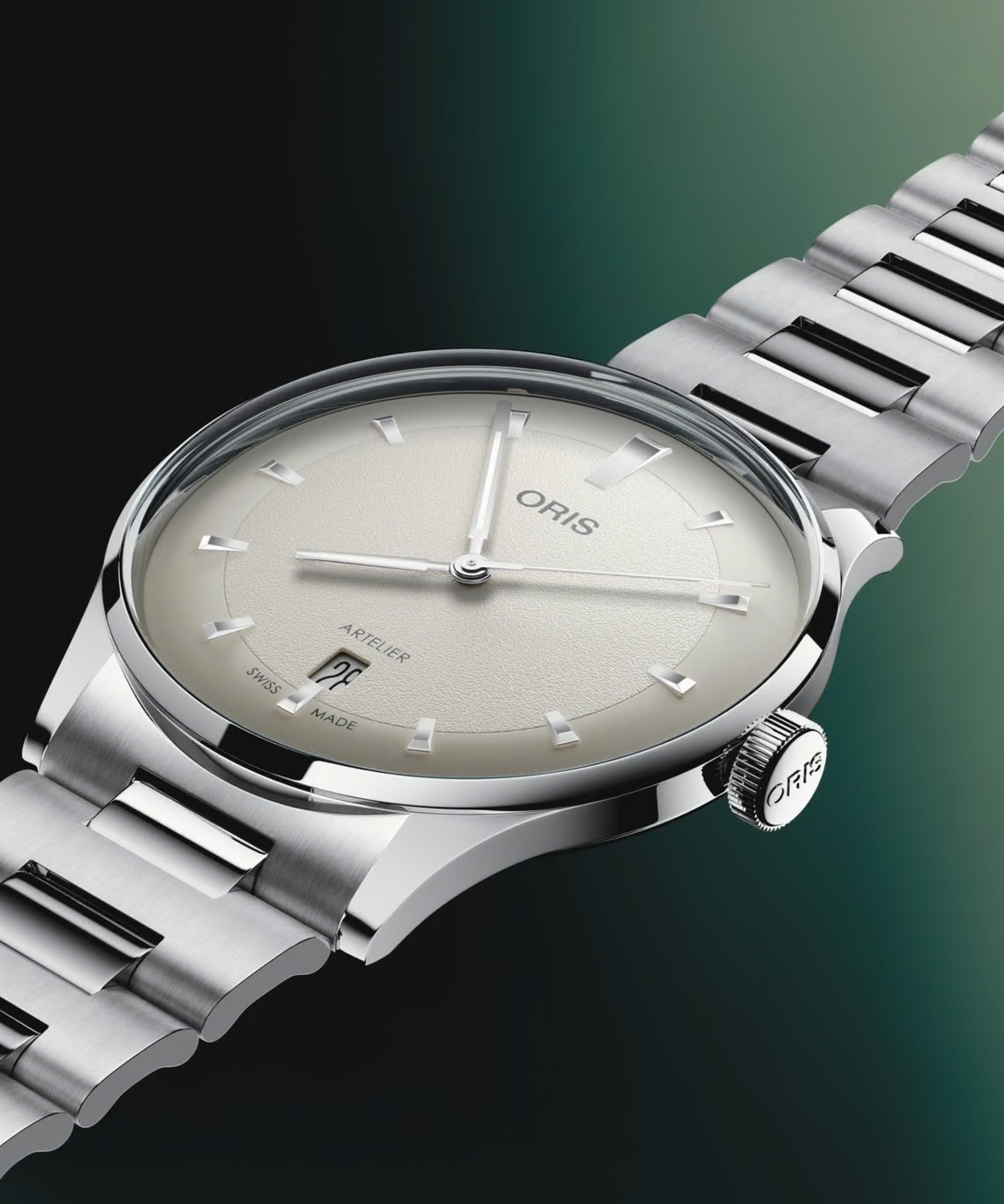 Oris Artelier Date Automático Blanco Acero 38 mm | 01 733 7810 4051-07 8 20 20