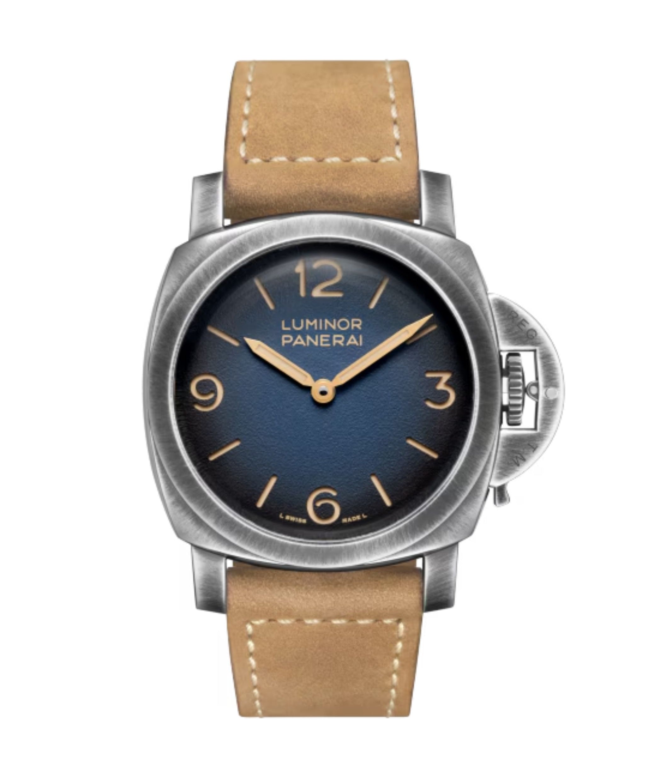 Descubre el Panerai Luminor Venticinque PAM02025, edición limitada con esfera azul degradada, acero Brunito, calibre P.6000 y reserva de marcha de 3 días.