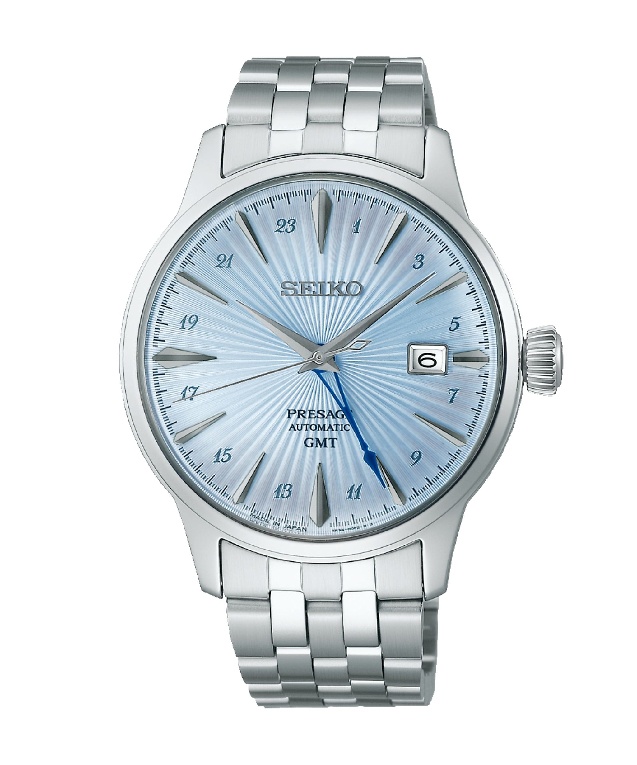 Seiko Presage Cocktail Time Skydiving GMT Automático Azul Acero 40,5 mm | SSK037J1