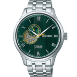 Seiko Presage Japanese Garden Open Heart Automático Verde Acero 41.8 mm | SSA463J1
