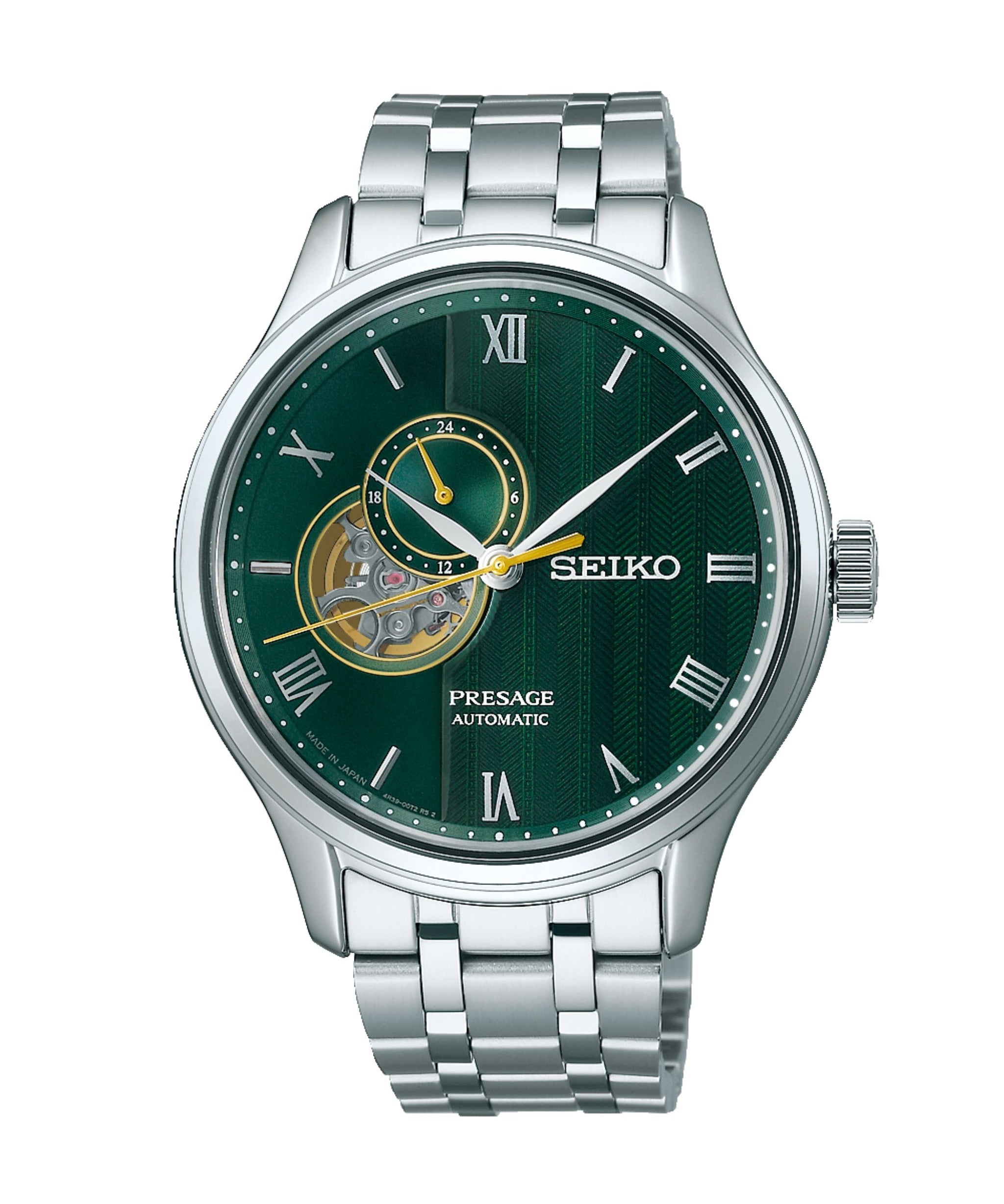 Seiko Presage Japanese Garden Open Heart Automático Verde Acero 41.8 mm | SSA463J1